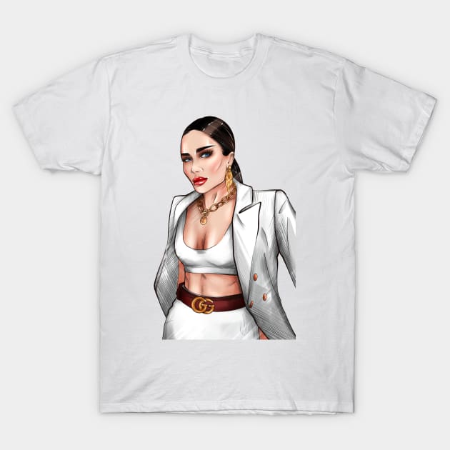 Business woman in white jacket T-Shirt by ArctiumStudio